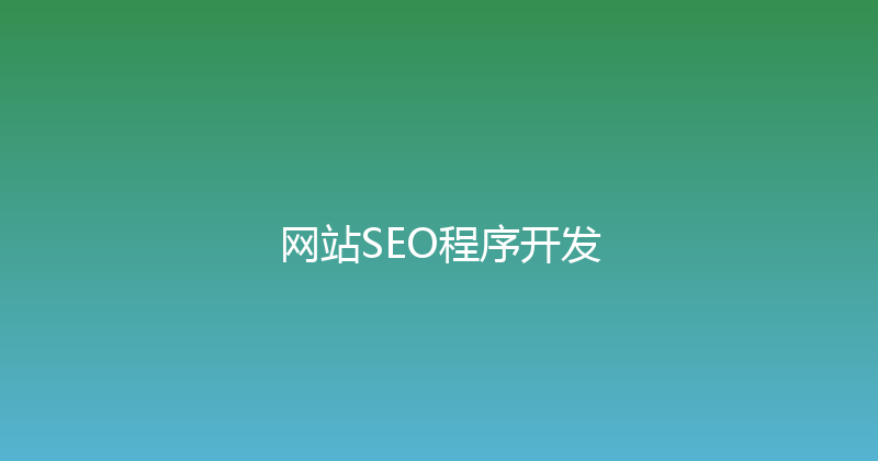 网站SEO程序开发 封面图